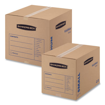 Bankers Box® Smoothmove Basic Moving Boxes, Small, Regular Slotted Container (rsc), 16" X 12" X 12", Brown Kraft-blue, 25-bundle freeshipping - TVN Wholesale
